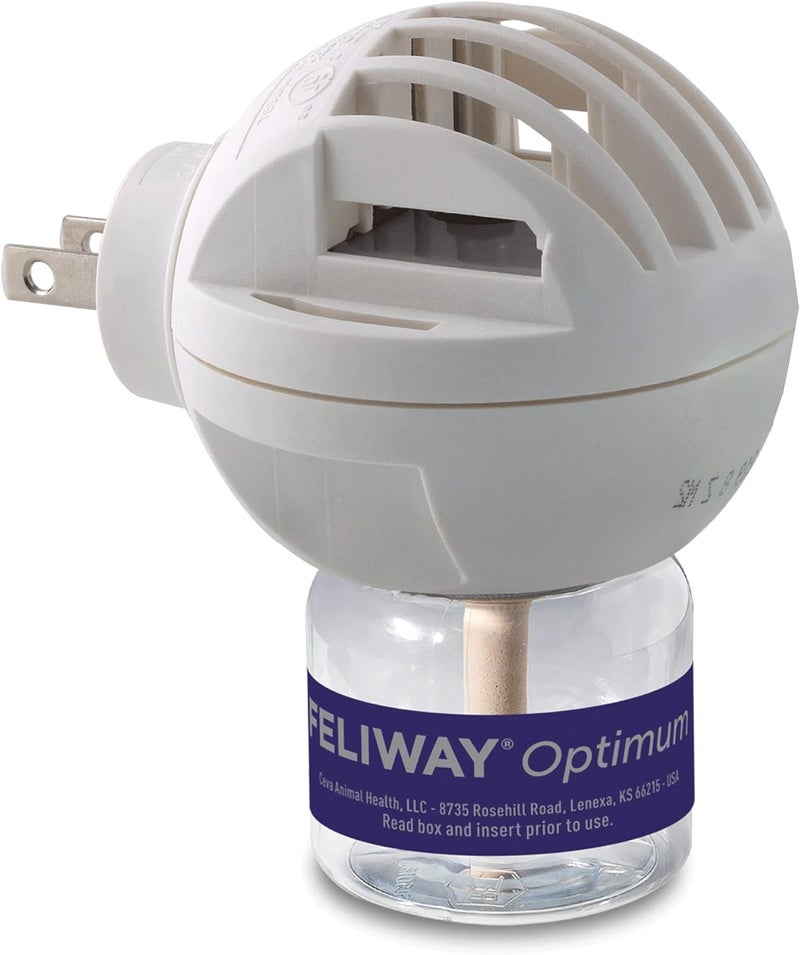 Feliway ® أوبتيموم 30 يومًا جهاز تهدئة القطط مع فواحات الفيرومونات، 48 مل - يساعد في تقليل علامات التوتر الشائعة لدى القطط والهررة، تهدئة محسّنة - Image 3
